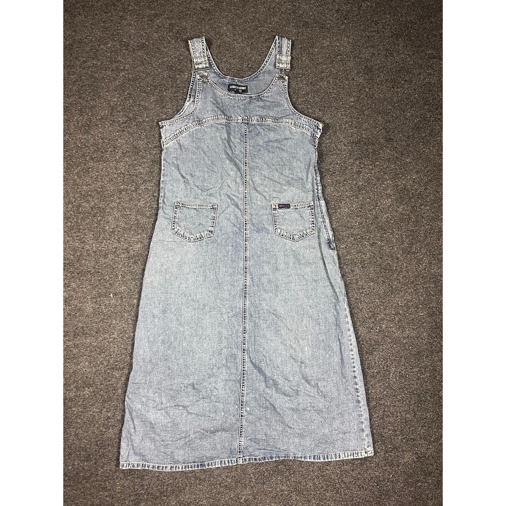 VTG Gloria Vanderbilt Dress Denim Overall Jumper 90s Y2K Pockets Kidcore Prairie